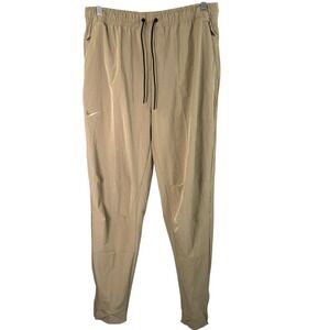 Nike Mens FTBLL L Tall Beige Training Pants Drawstring Activewear New